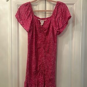 Pink Scrunchy Fitted Mini Dress